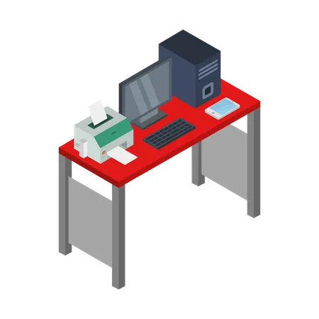Desk setup  Illustration