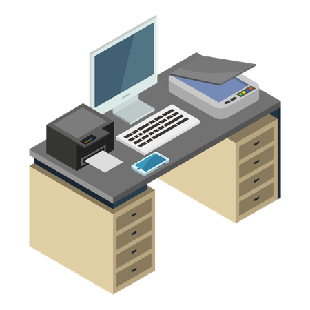 Desk setup  Illustration