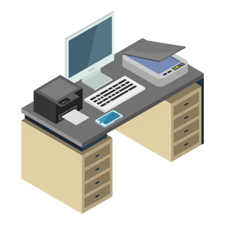 Desk setup  Illustration