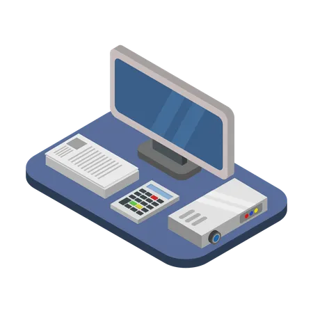 Desk setup  Illustration