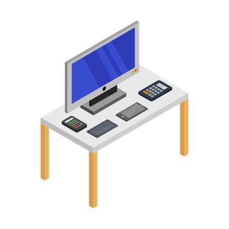 Desk setup  Illustration