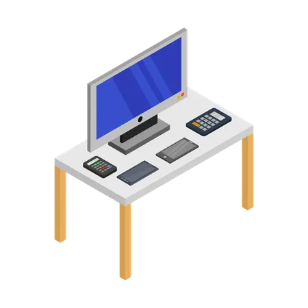 Desk setup  Illustration
