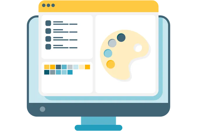Desktop with creative tools  Illustration