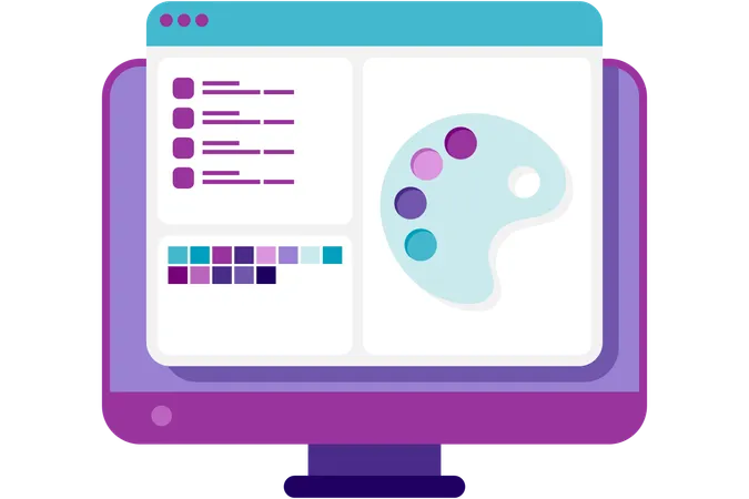 Desktop with creative tools  Illustration