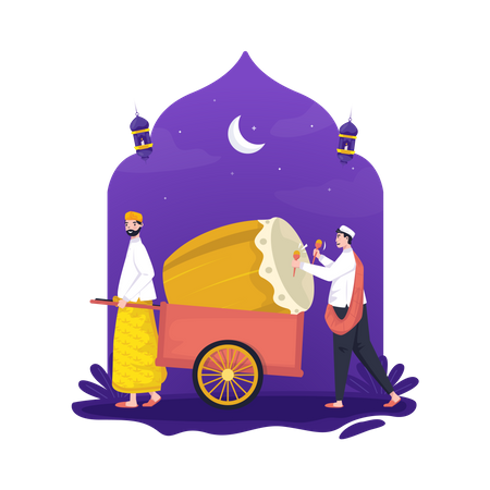Chamada de despertar para o Ramadã sahur  Ilustração