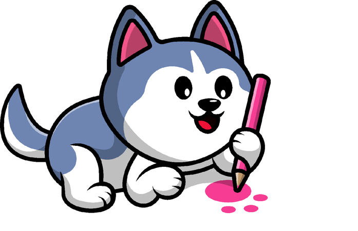 Dessin de chien husky  Illustration