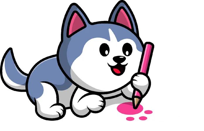 Dessin de chien husky  Illustration