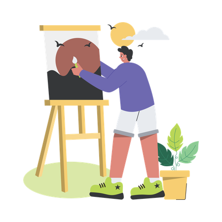 Peinture de dessin masculin  Illustration