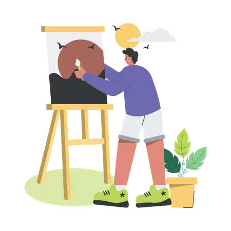 Peinture de dessin masculin  Illustration