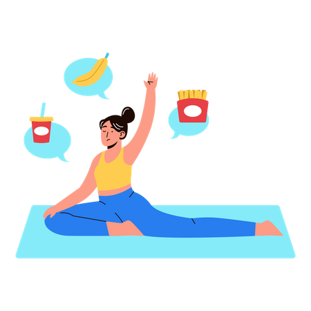 Destruction While Doing Meditation Exercise  Illustration