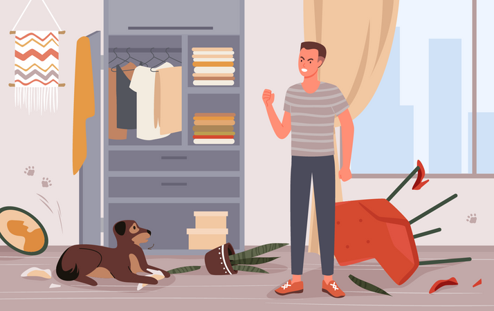 Destructive Pet Behavior  Illustration