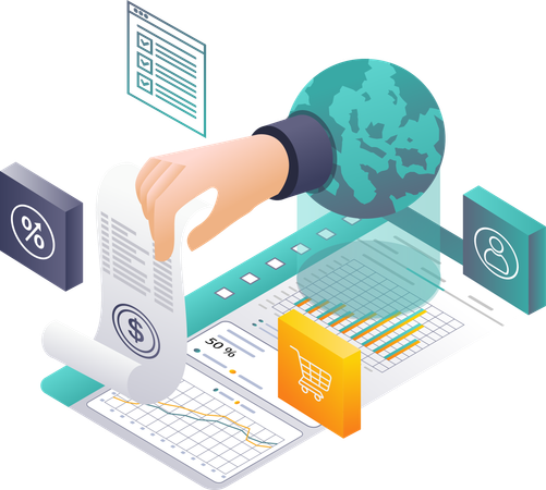 Detailed Data Analysis of Global Business Income  Illustration