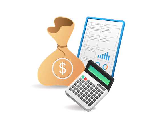 Detailed financial calculation and analysis data  Illustration