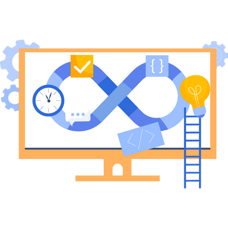 Os detalhes do produto estão no monitor  Ilustração