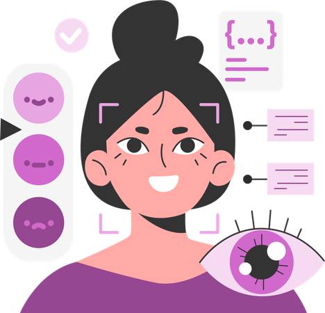 Detecção de rosto de menina  Illustration