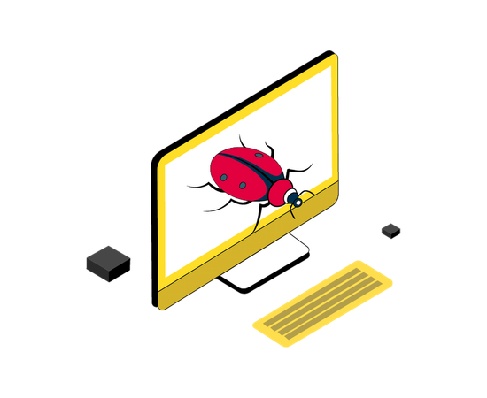 Detecção de vírus de computador  Ilustração