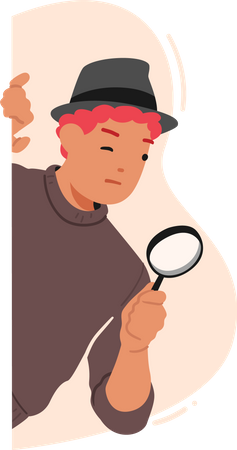 Detective agent doing investigation  Illustration