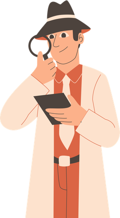 Detective doing investigation  Illustration