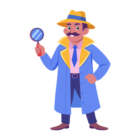 Detective investigates murder case  Illustration