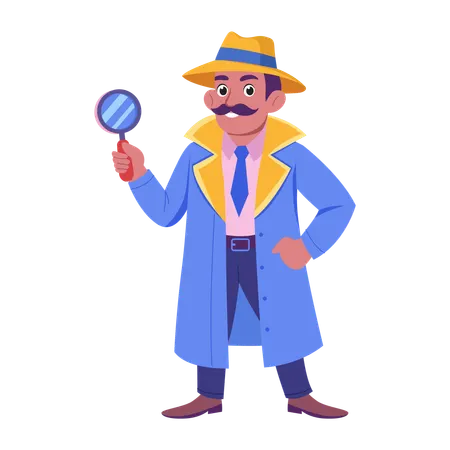 Detective investigates murder case  Illustration