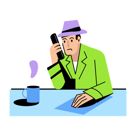 Detective Listening recording  Illustration