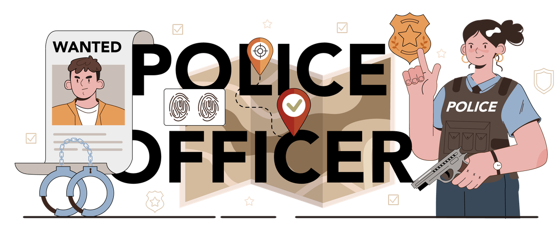 Detective making investigation  Illustration