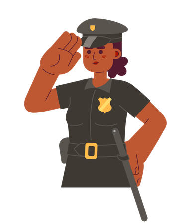 Detective policía mujer afroamericana  Ilustración
