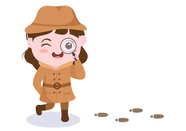 Detective search footprint  イラスト