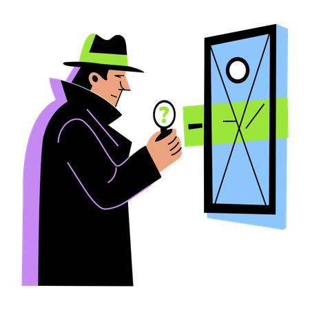 Detective solving mystery  Illustration