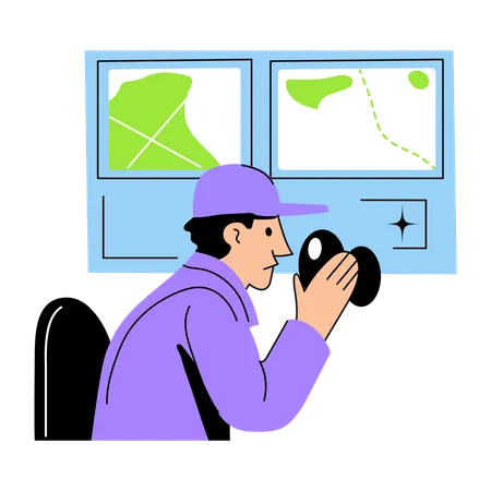 Detective tracking gps  Illustration