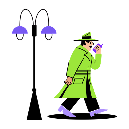 Detective working on mission  Illustration