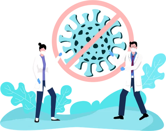 Detener el coronavirus  Ilustración