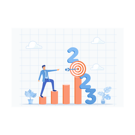 Determine targets for business in 2023  Illustration