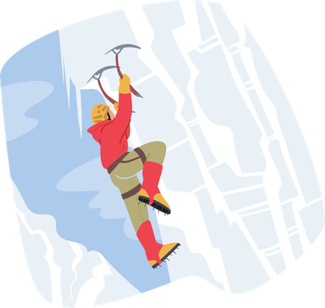 Determined Mountain Climber  Illustration