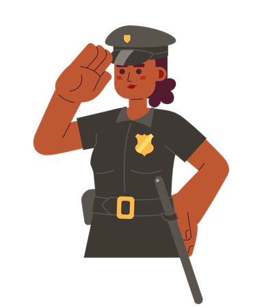 Detetive policial mulher afro-americana  Ilustração