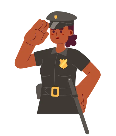 Detetive policial mulher afro-americana  Ilustração