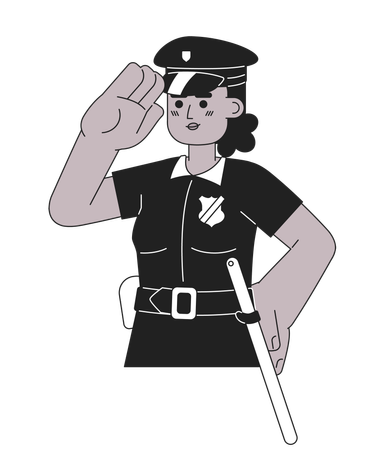 Detetive policial mulher afro-americana  Ilustração