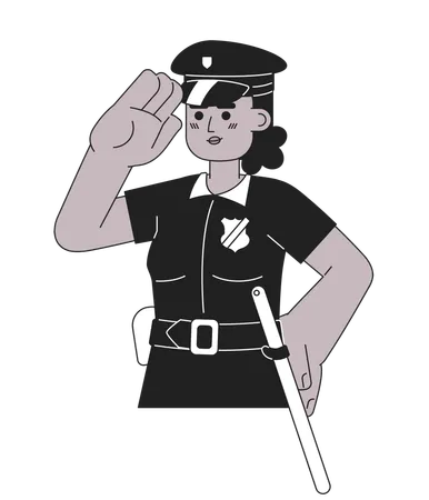 Detetive policial mulher afro-americana  Ilustração