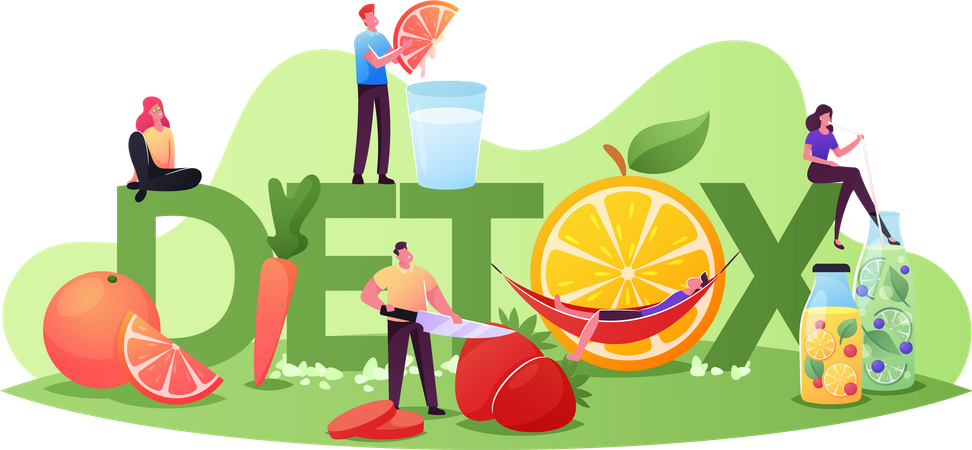 Detoxing Program Food Fruits  Illustration