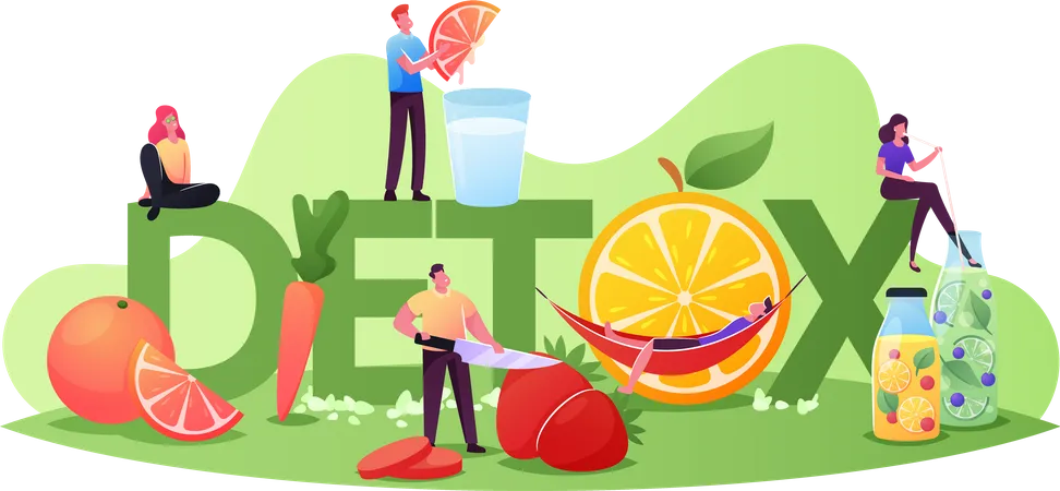 Detoxing Program Food Fruits  Illustration