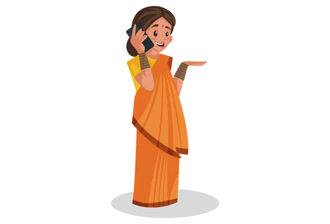 Deusas Sita falando ao telefone  Ilustração