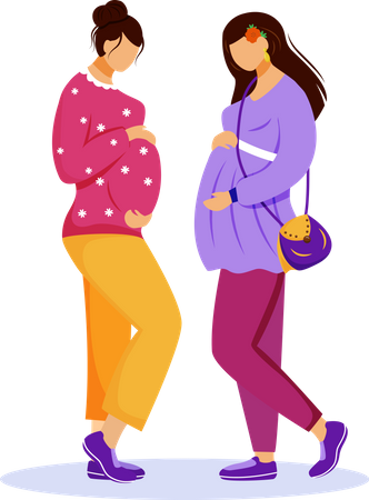 Deux femmes enceintes  Illustration