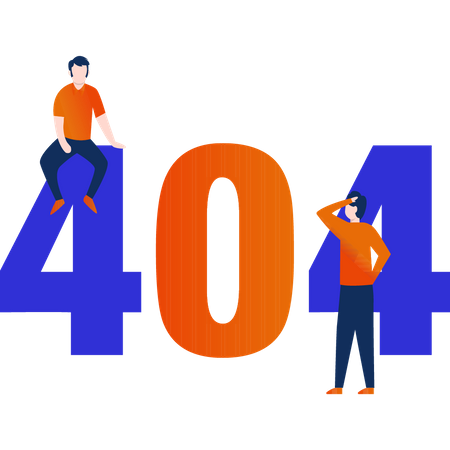 Deux garçons avec des erreurs 404  Illustration