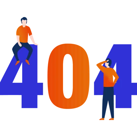 Deux garçons avec des erreurs 404  Illustration