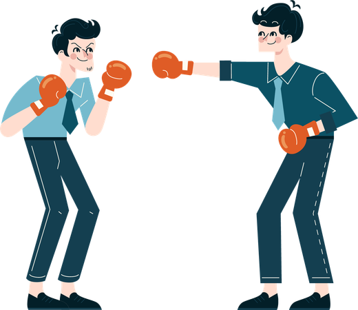 Deux gars jouant à la boxe  Illustration