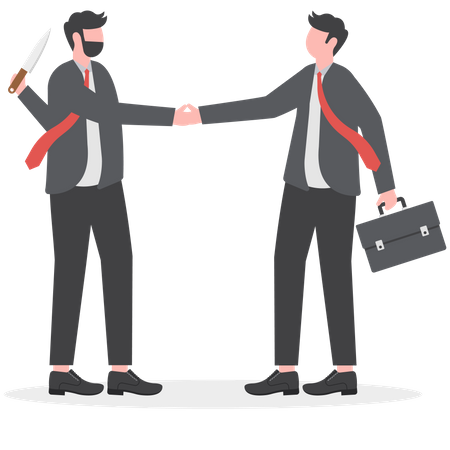 Deux hommes d'affaires se serrant la main  Illustration