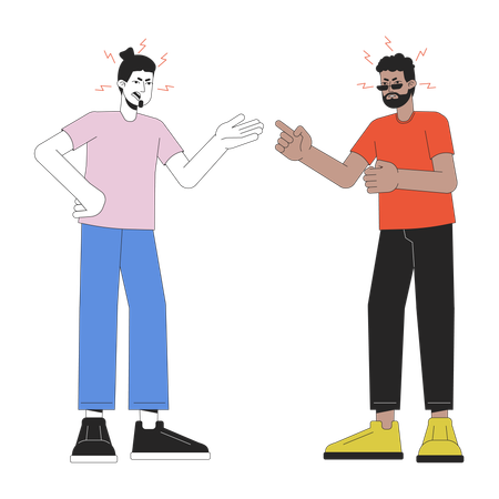 Deux hommes se disputant  Illustration