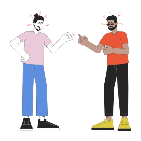 Deux hommes se disputant  Illustration