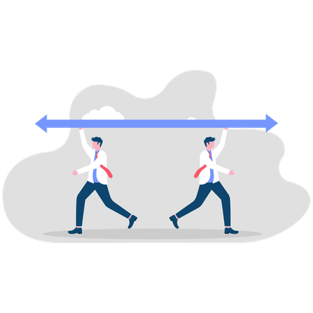 Deux personnes ne sont pas d’accord sur la bonne direction  Illustration