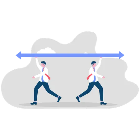 Deux personnes ne sont pas d’accord sur la bonne direction  Illustration